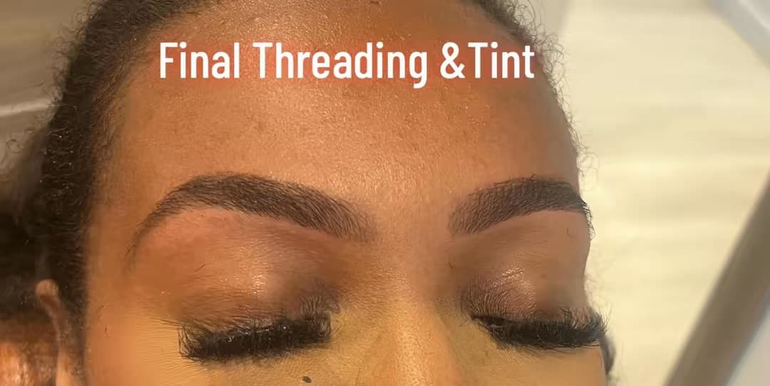 Brow Thread + Tint result
